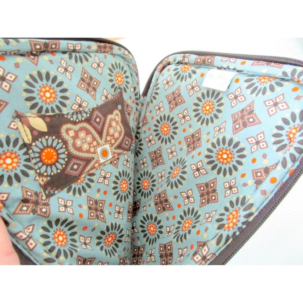 Vera Bradley Tablet Sleeve Padded Canyon Brown Blue Interior E-Reader